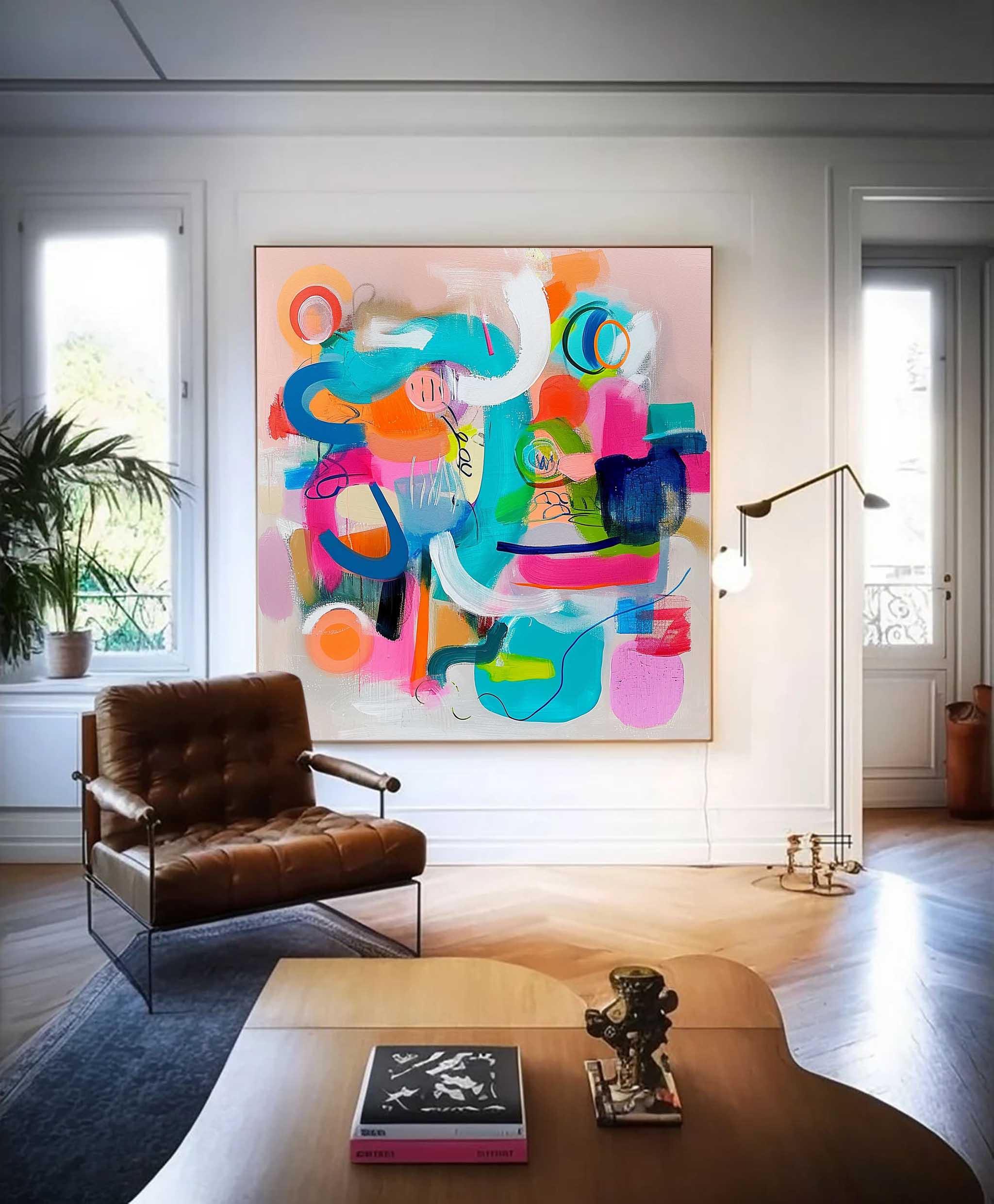 Wall Art Edgy Bold Color Pop Abstract Expressionist