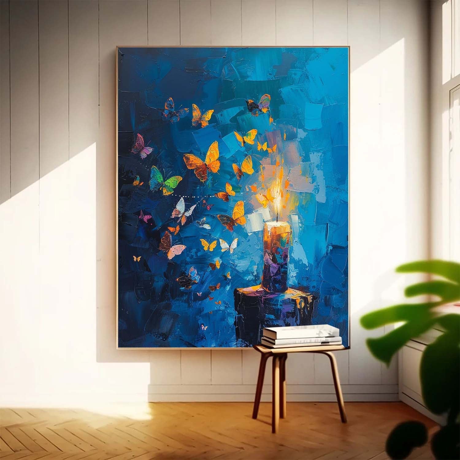 Wall Art Impasto Abstract Butterflies Expressionist