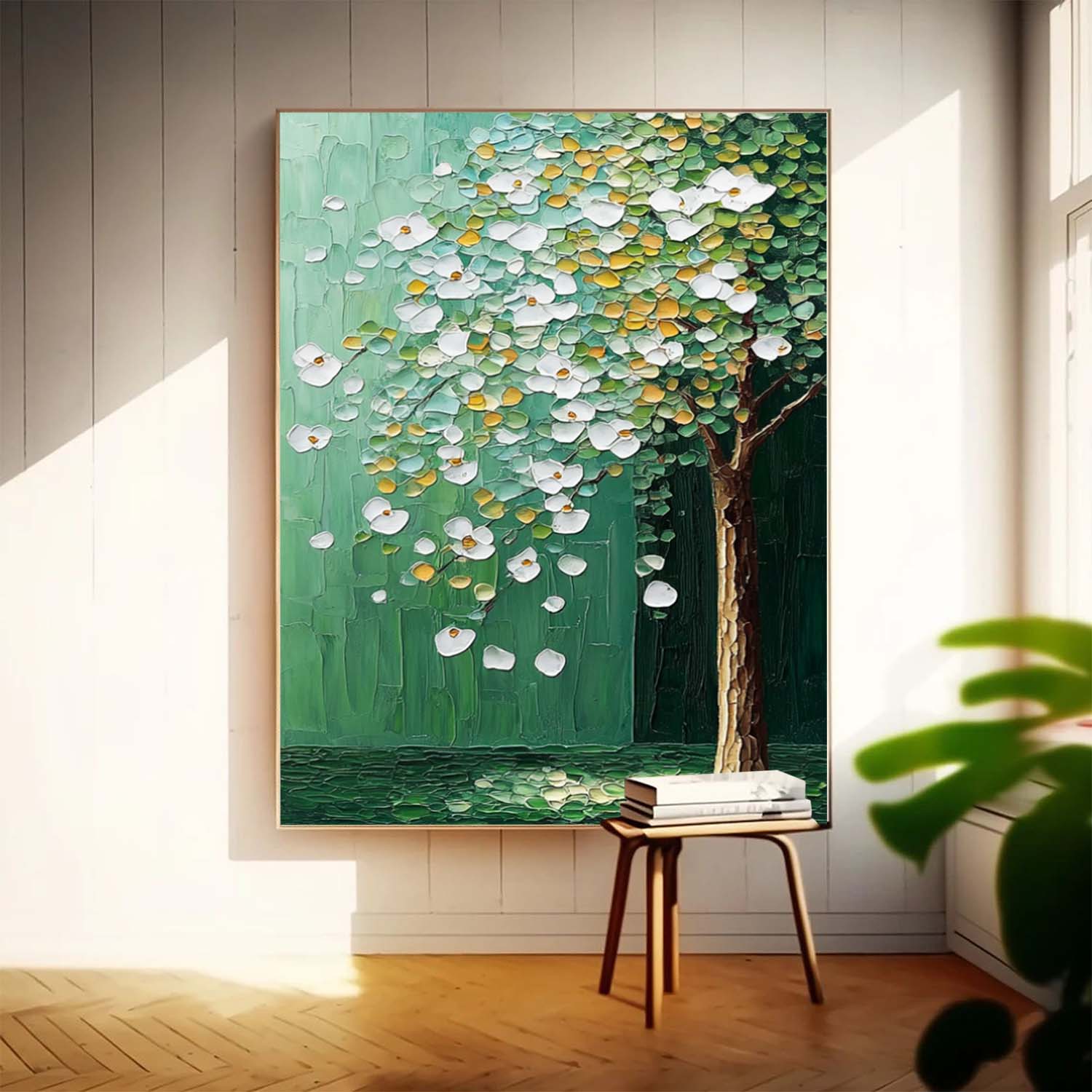 Wall Art White Blossom Tree Botanical Nature Vertical