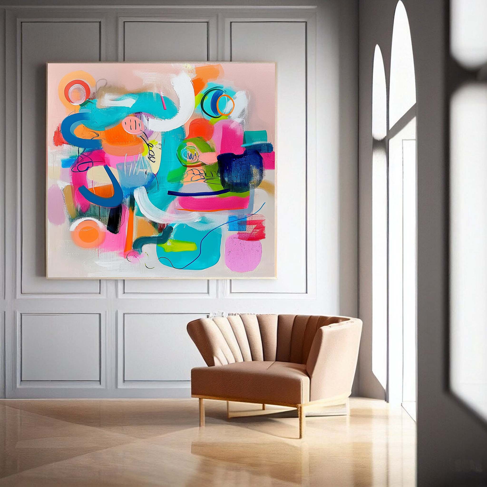 Wall Art Edgy Bold Color Pop Abstract Expressionist