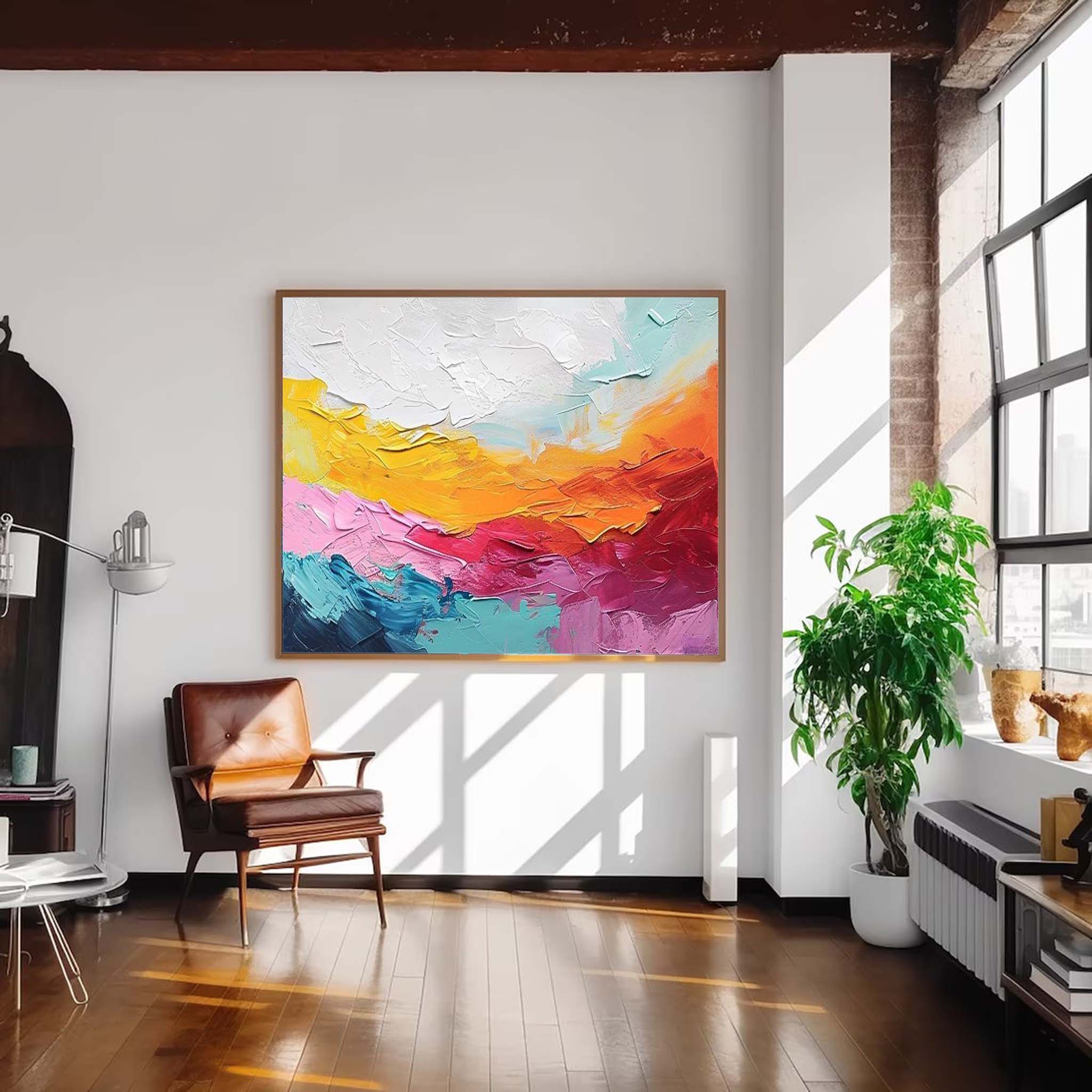 Wall Art Multicolor Abstract Energetic Modern