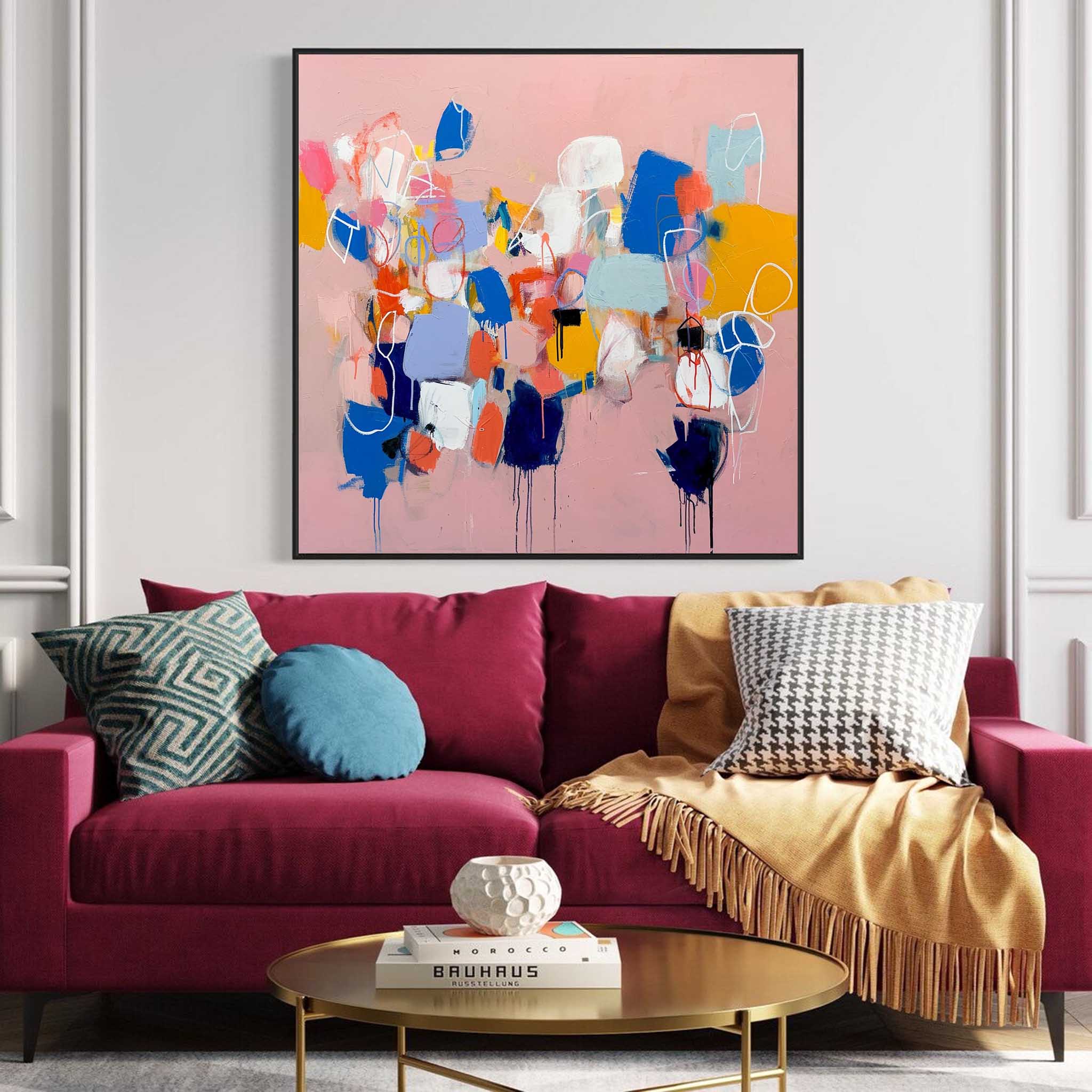 Wall Art Painterly Abstract Impasto Block