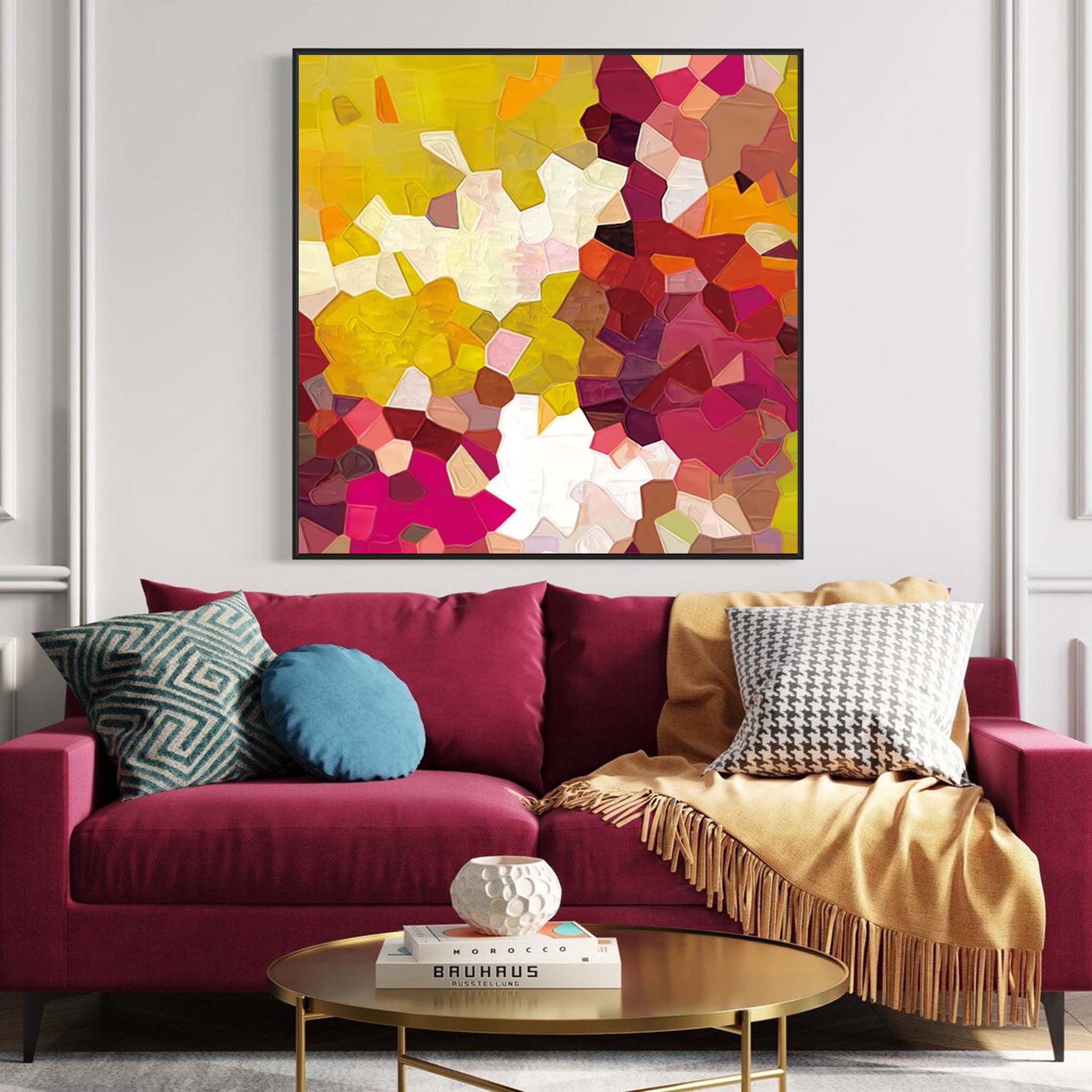 Wall Art Colorful Abstract Impasto Playful