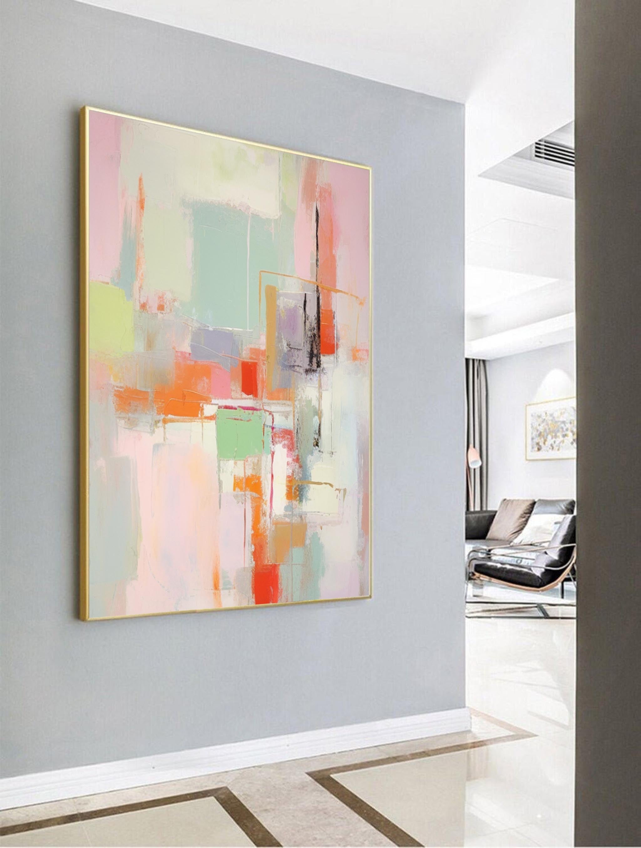 Wall Art Abstract Pastel Geometric Layer