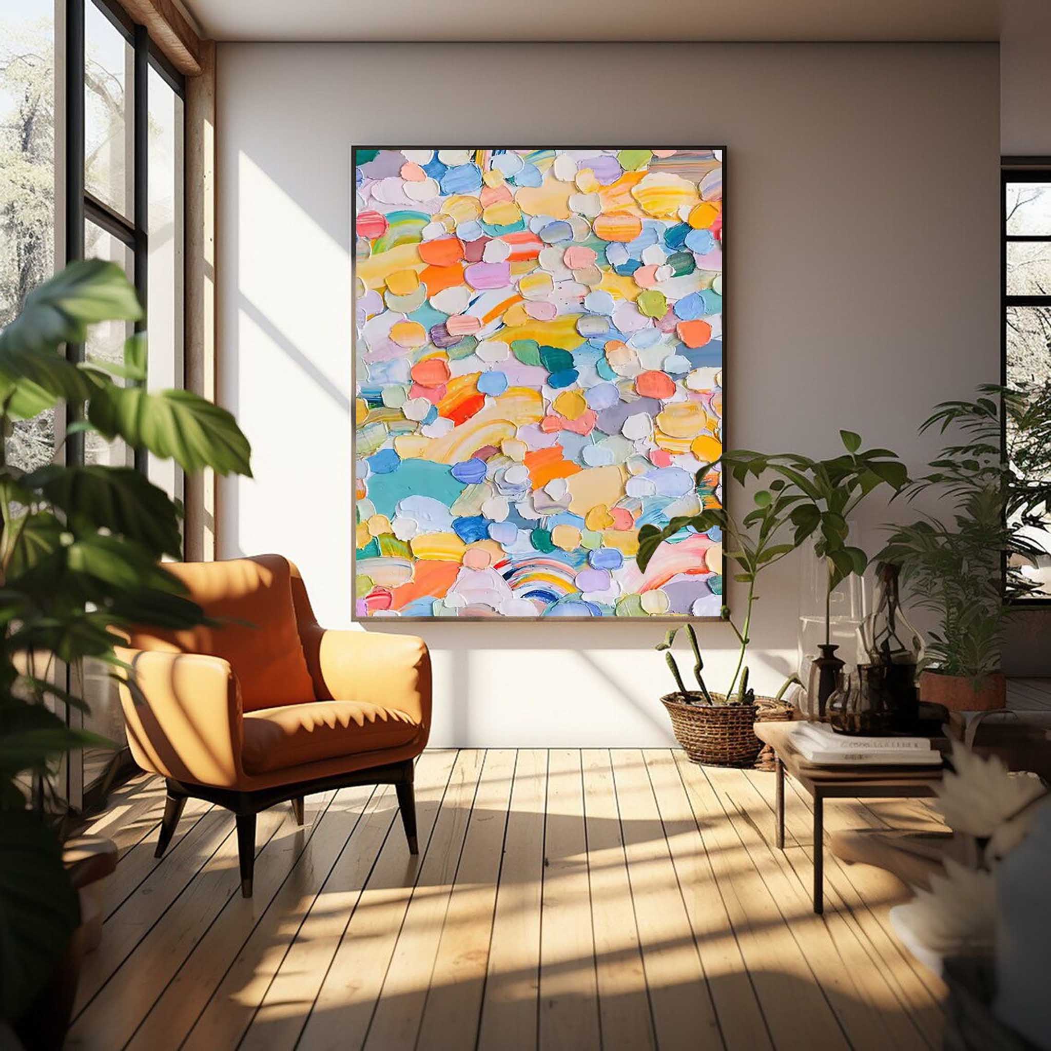 Wall Art Abstract Energetic Impasto Colorful