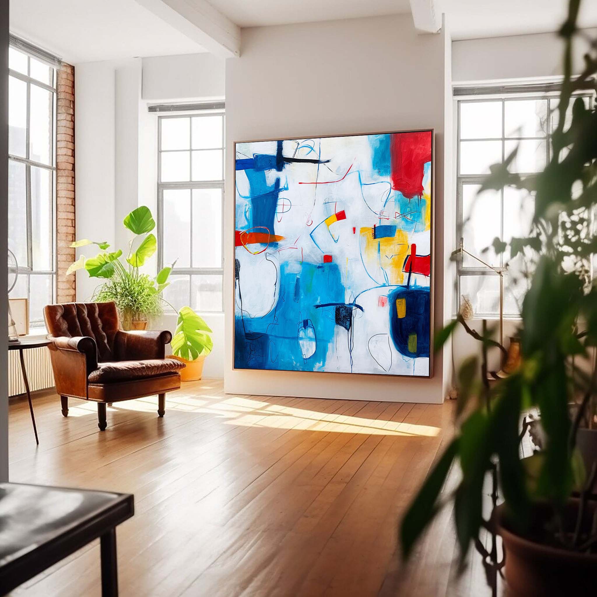 Wall Art Mix Media Abstract Whimsical