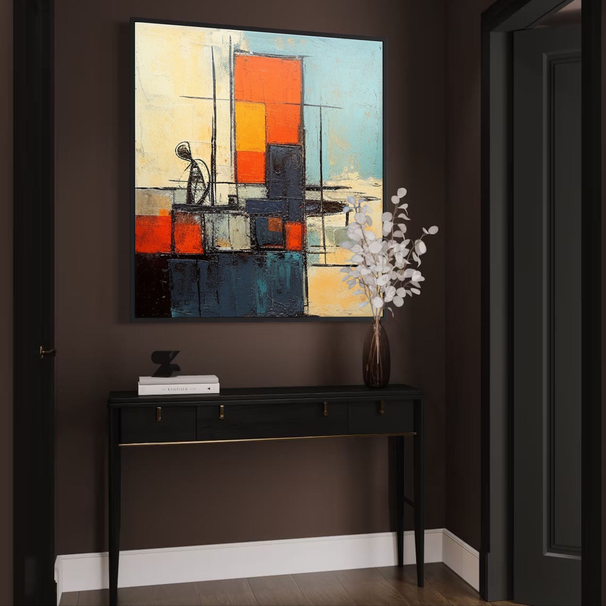 Wall Art Retro Abstract Geometric Linear