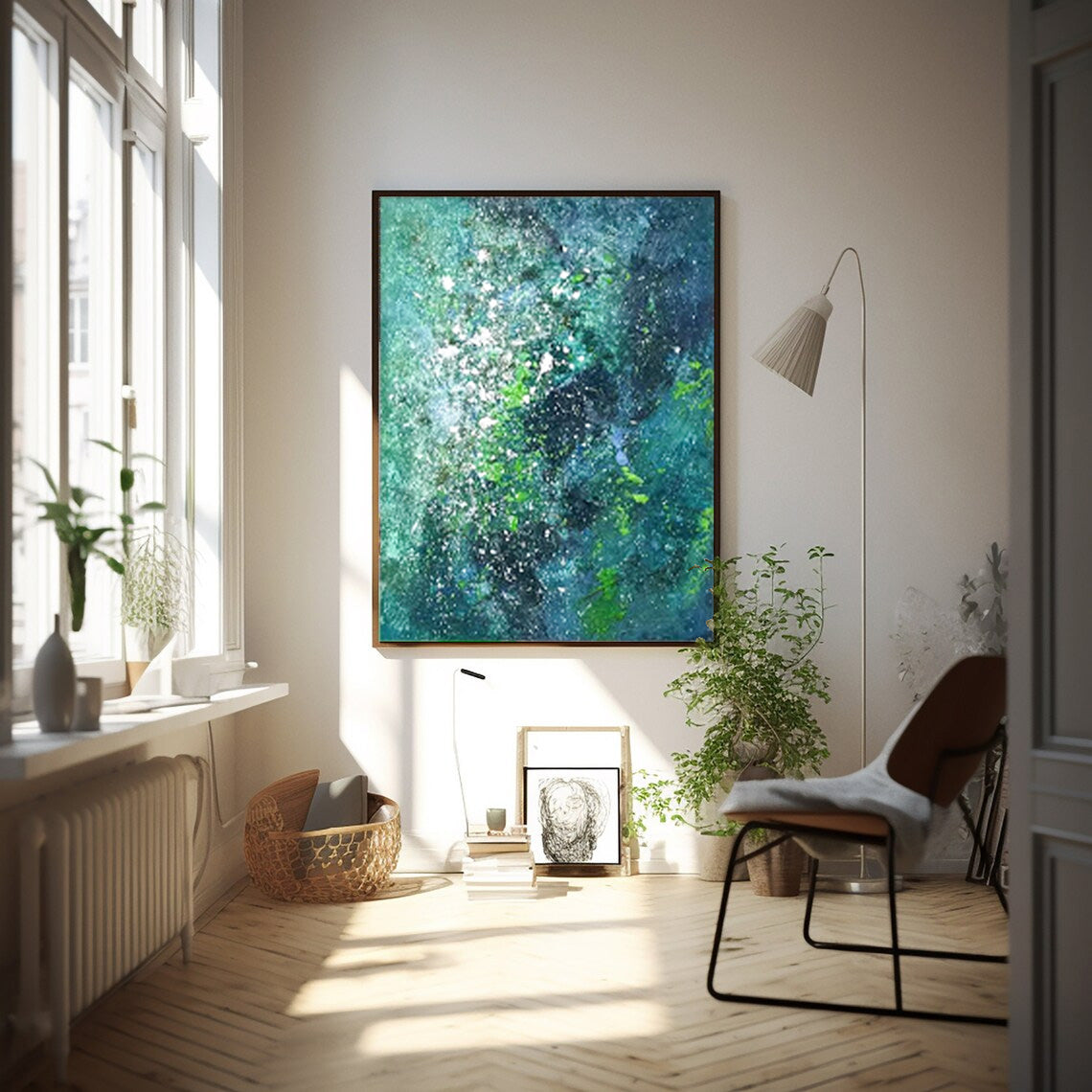 Wall Art Abstract Gradient Green Layer
