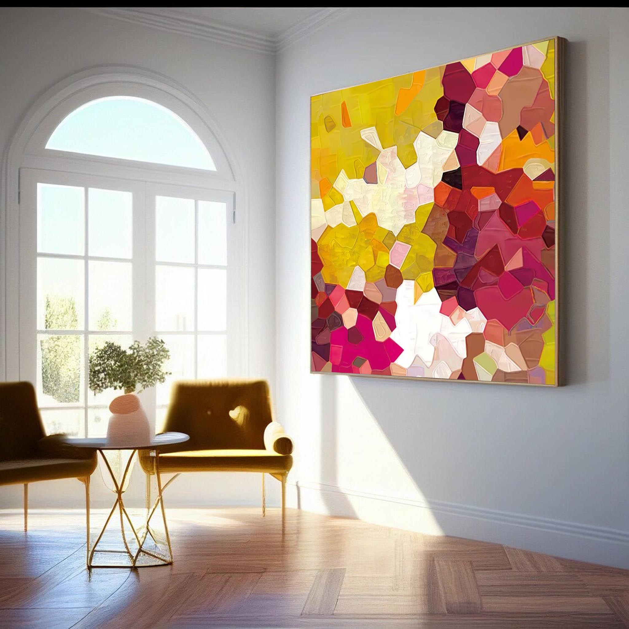 Wall Art Colorful Abstract Impasto Playful