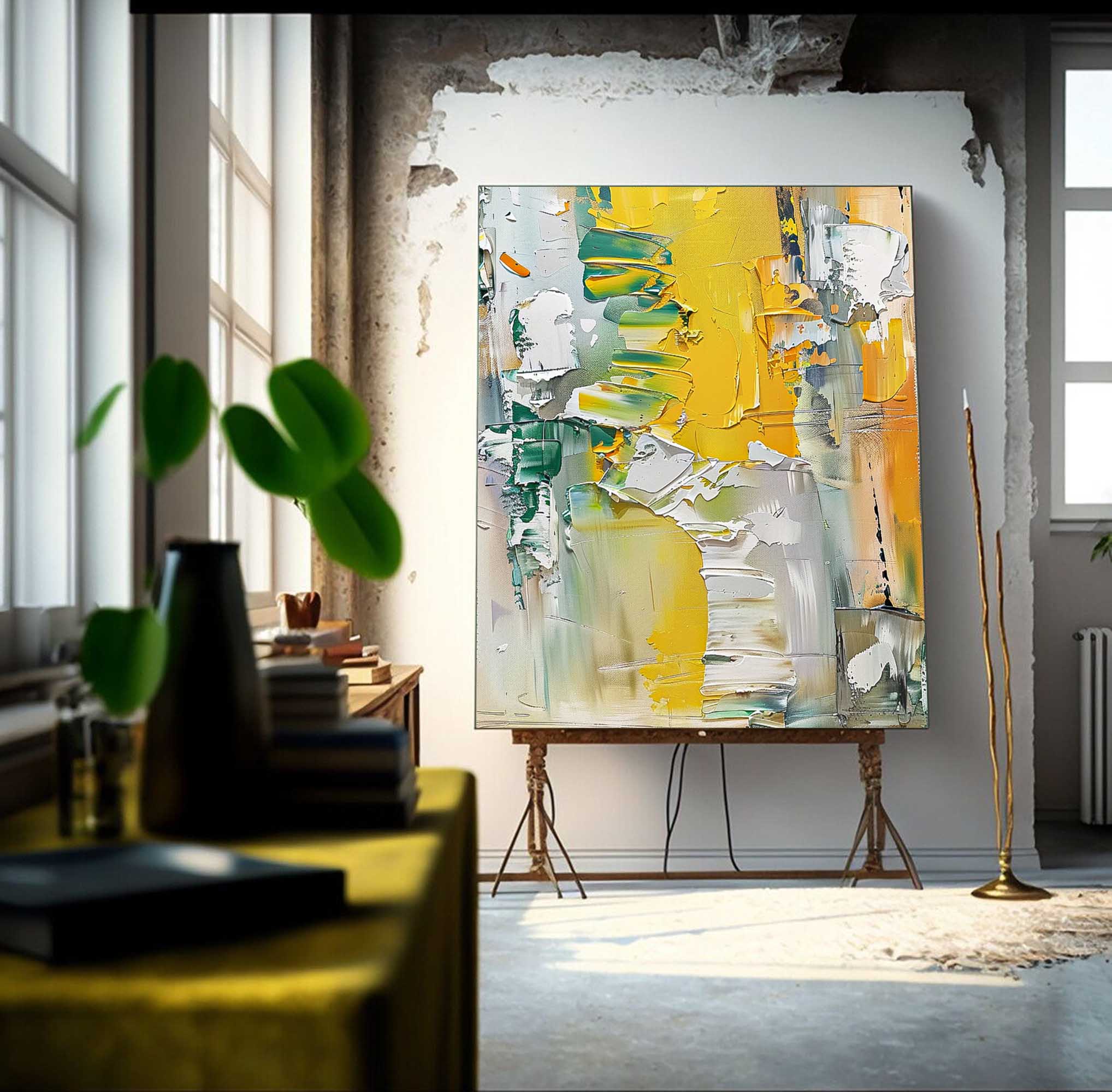 Wall Art Vibrant Impasto Abstract Expressionist