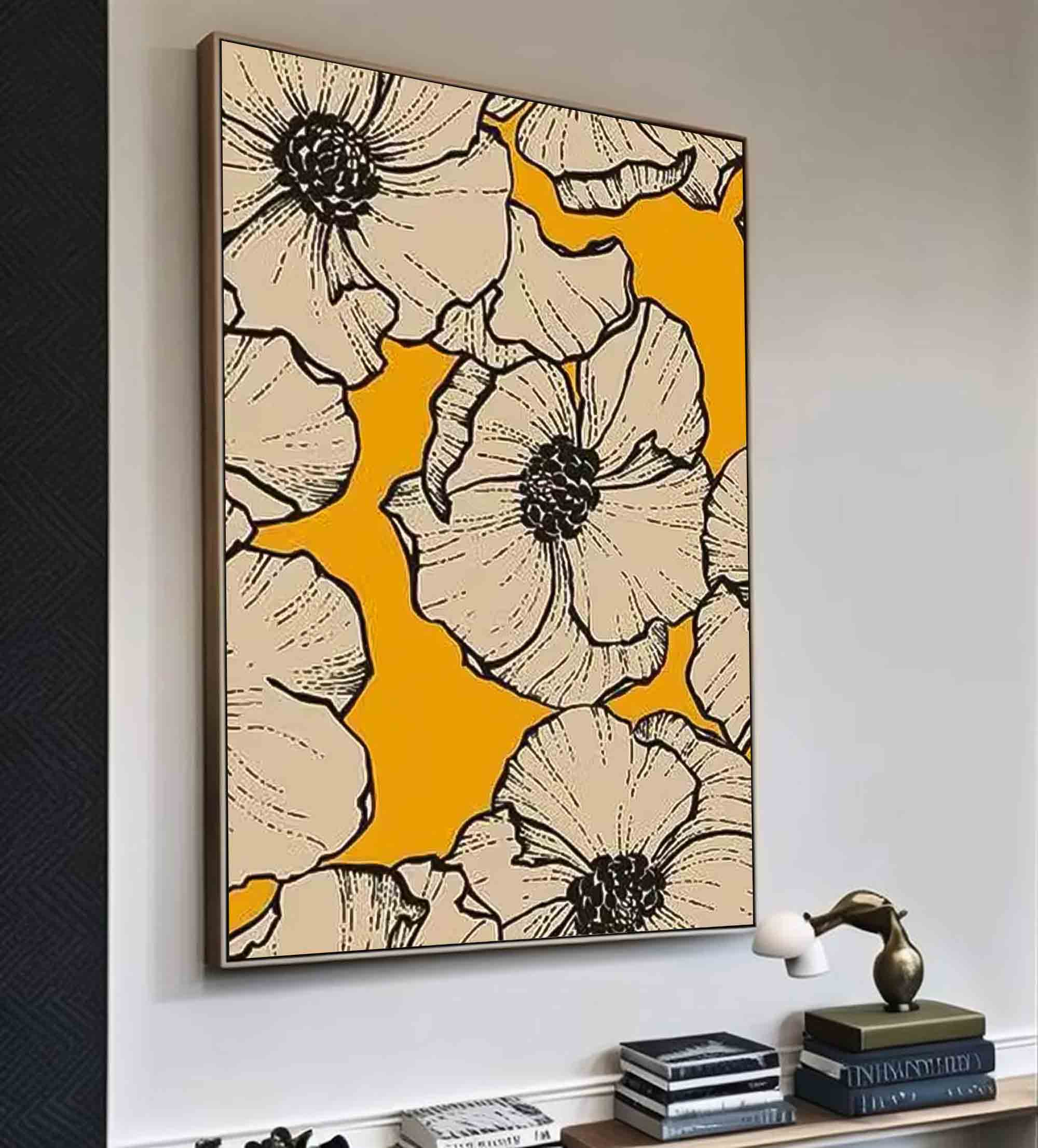 Wall Art Graphic Flower Bold Retro Artistic
