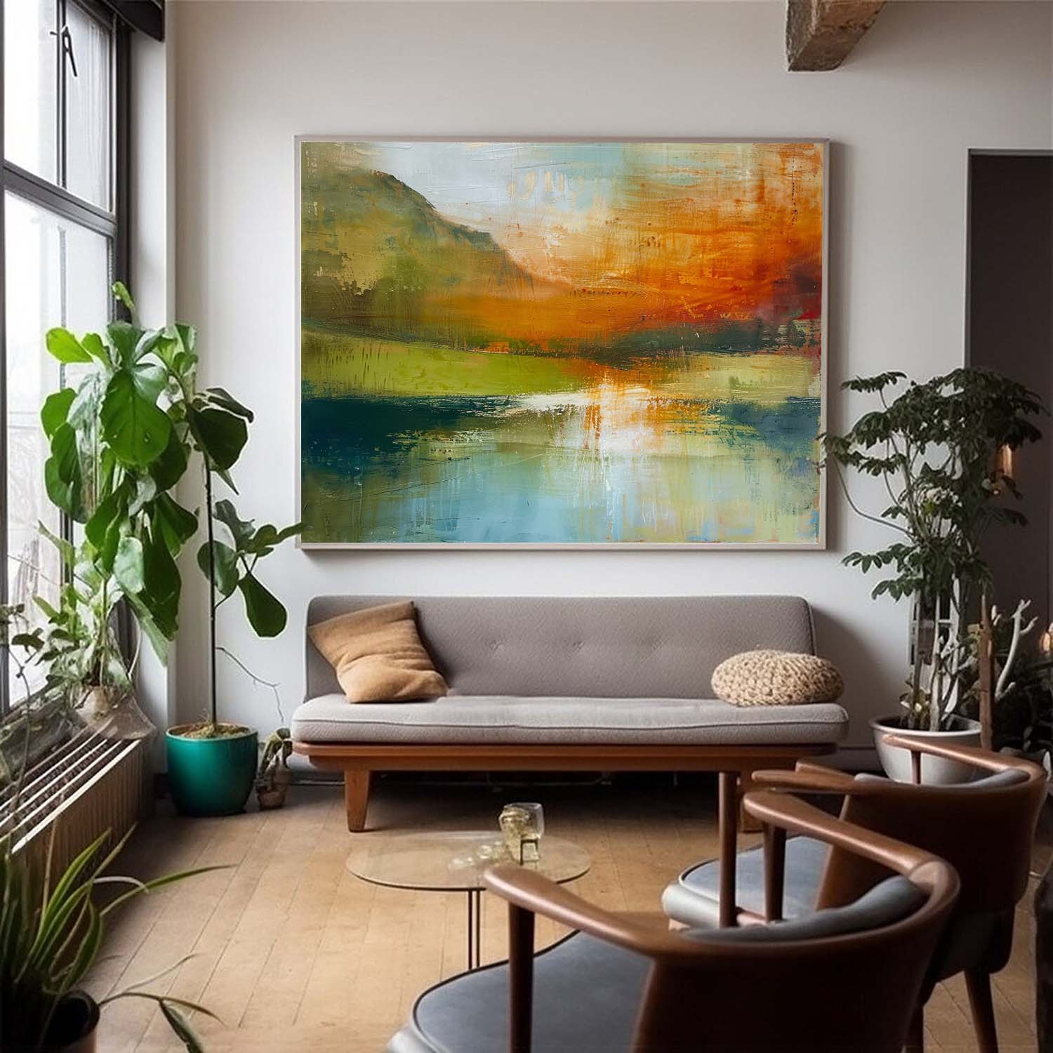 Wall Art Abstract Impressionist Soft Tone Mountain