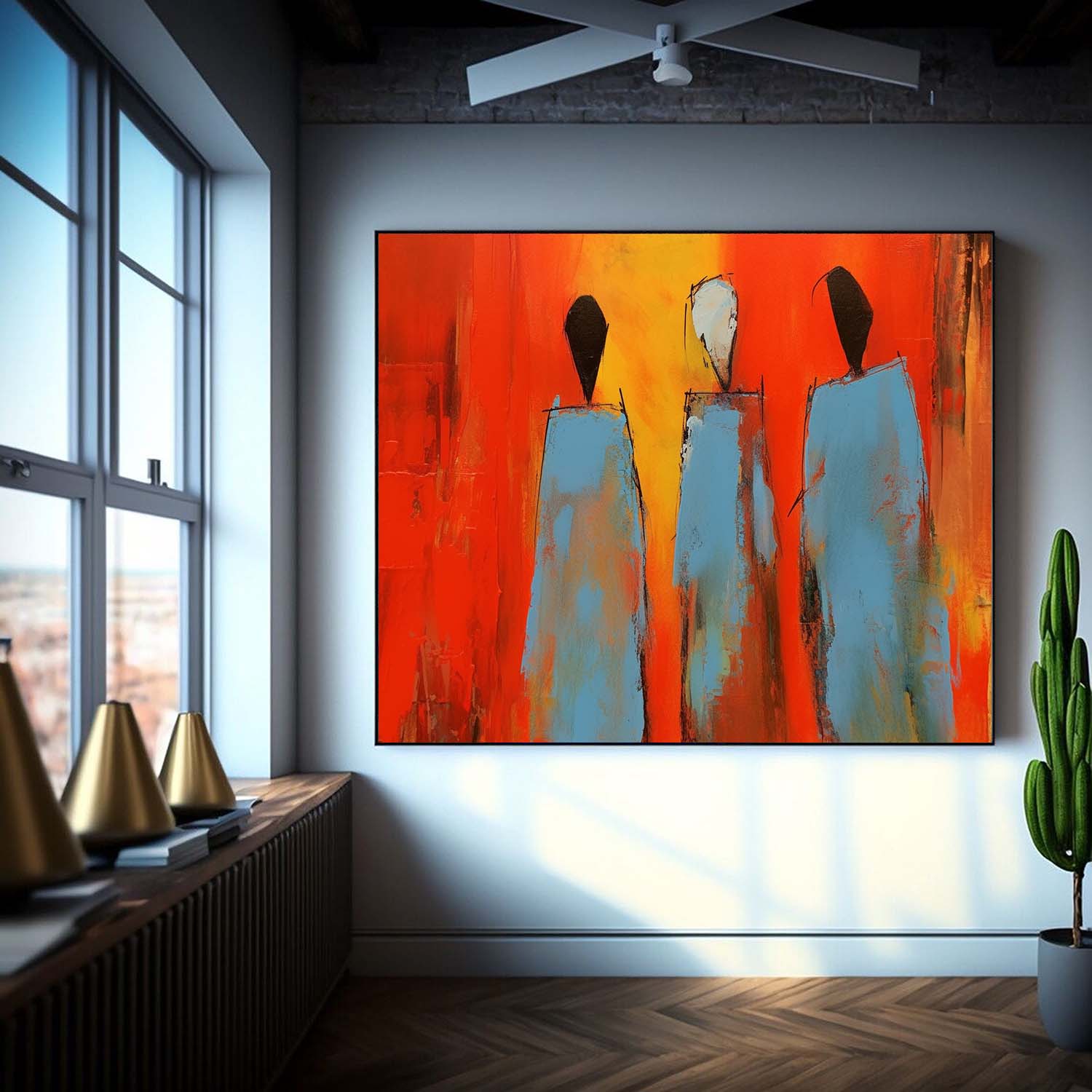 Wall Art Impasto People Modern Abstract Pop
