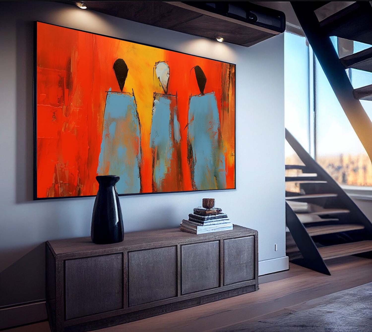 Wall Art Impasto People Modern Abstract Pop