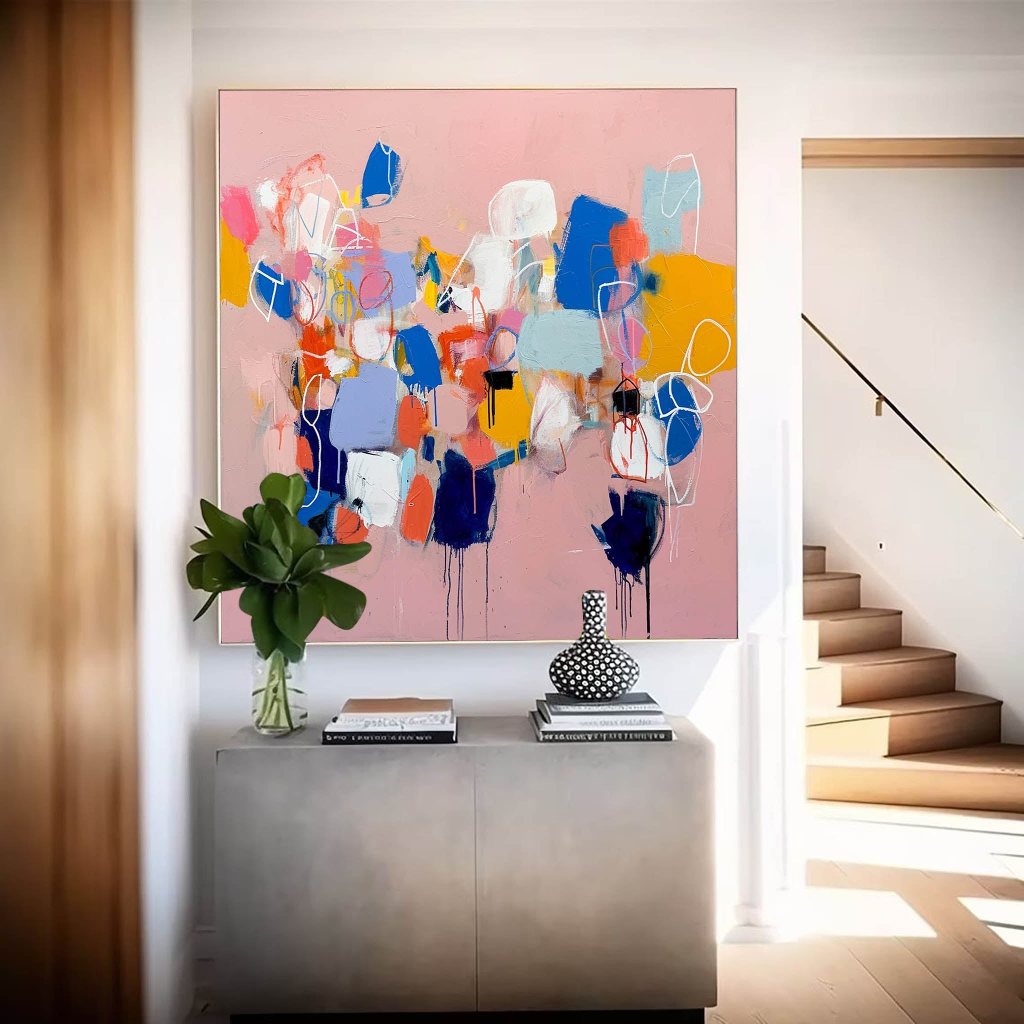 Wall Art Painterly Abstract Impasto Block