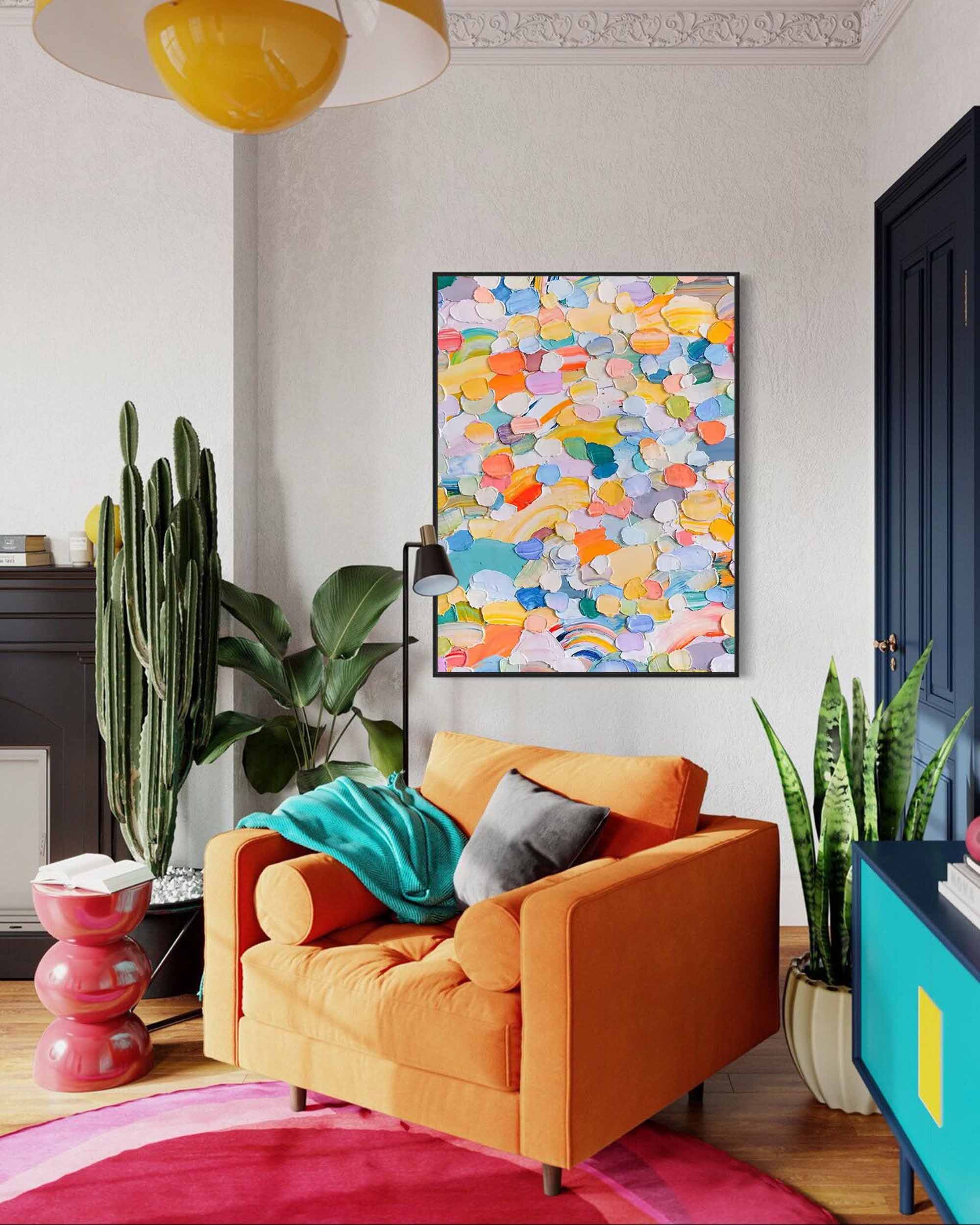 Wall Art Abstract Energetic Impasto Colorful