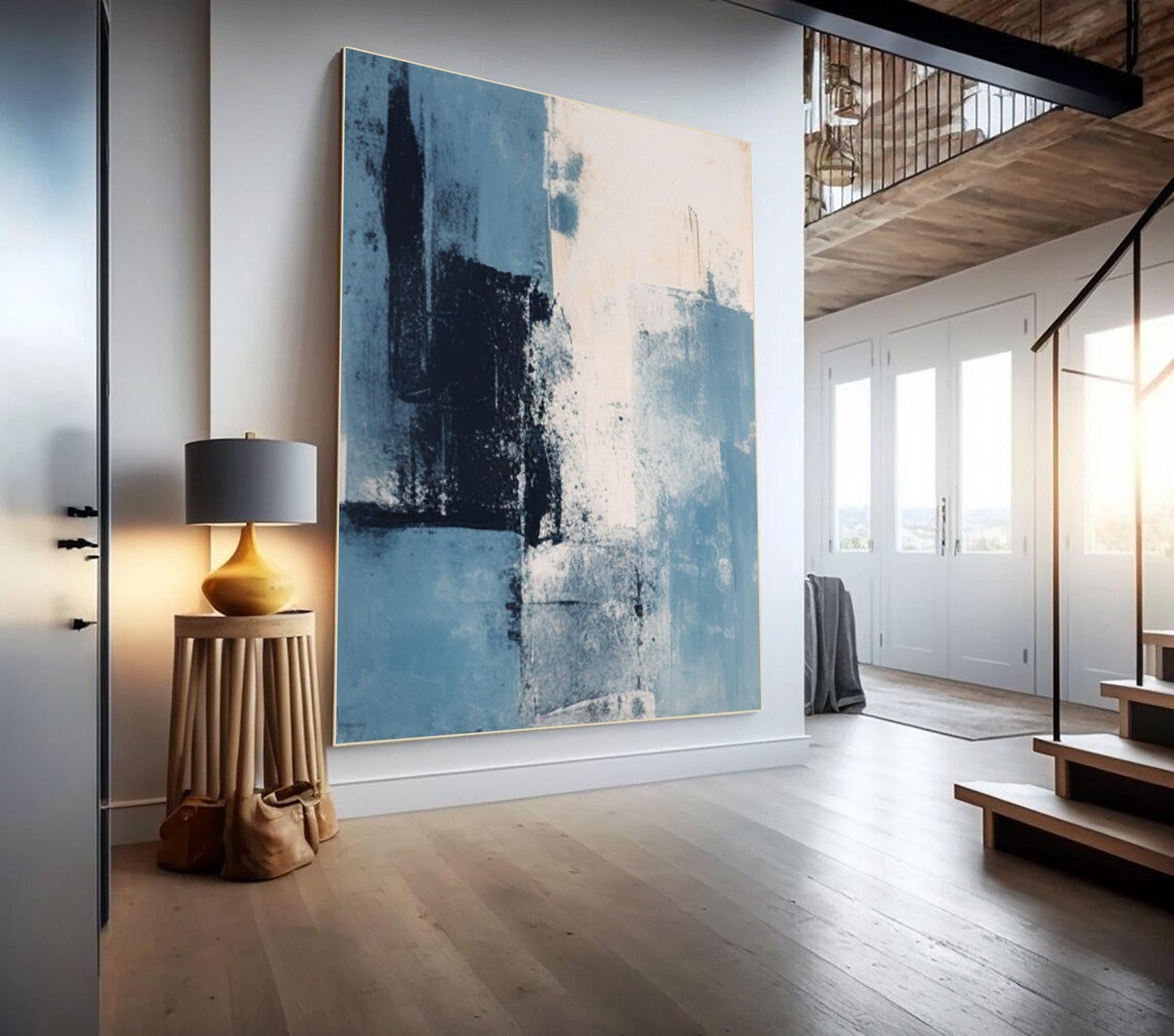 Wall Art Serene Calm Blue Tone Abstract
