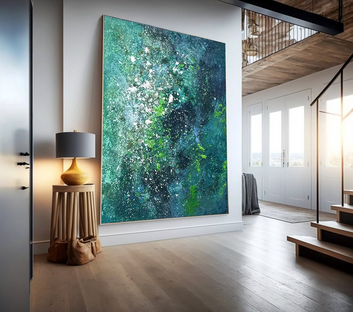 Wall Art Abstract Gradient Green Layer