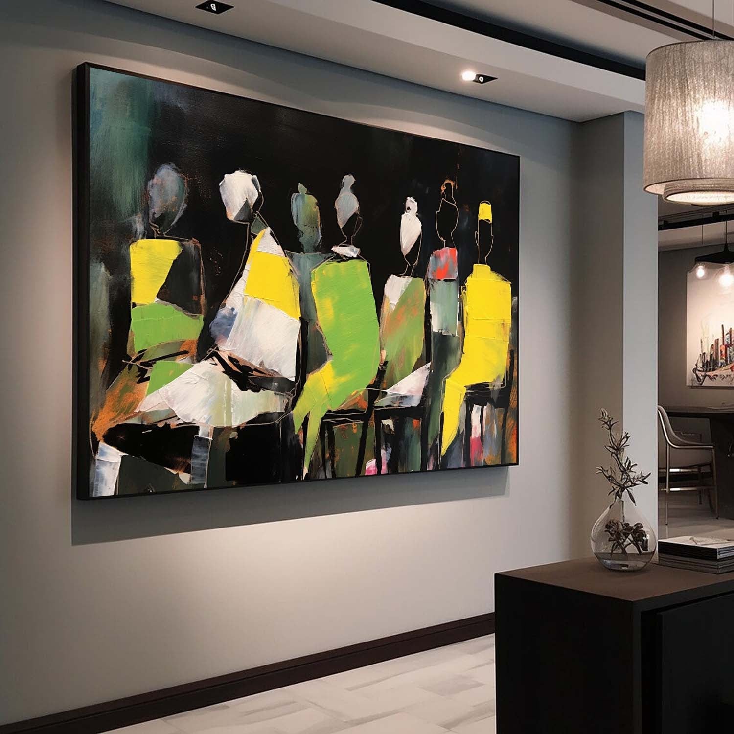 Wall Art Cubist Seated Figures Group