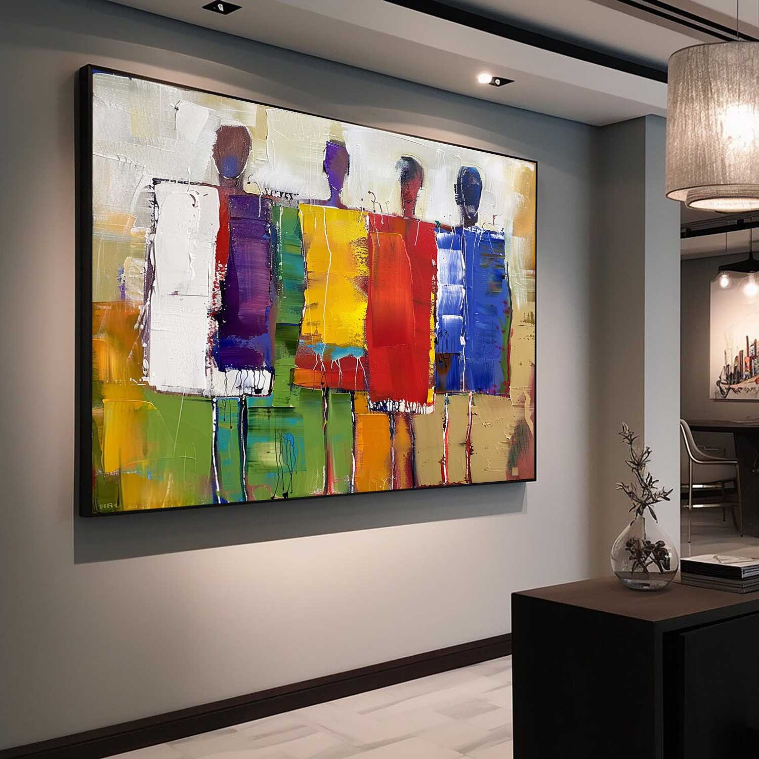 Wall Art Colorful Abstract Four Figures