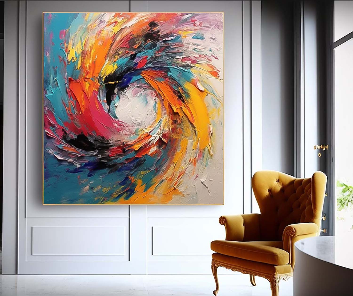 Wall Art Modern Abstract Impasto Cheerful