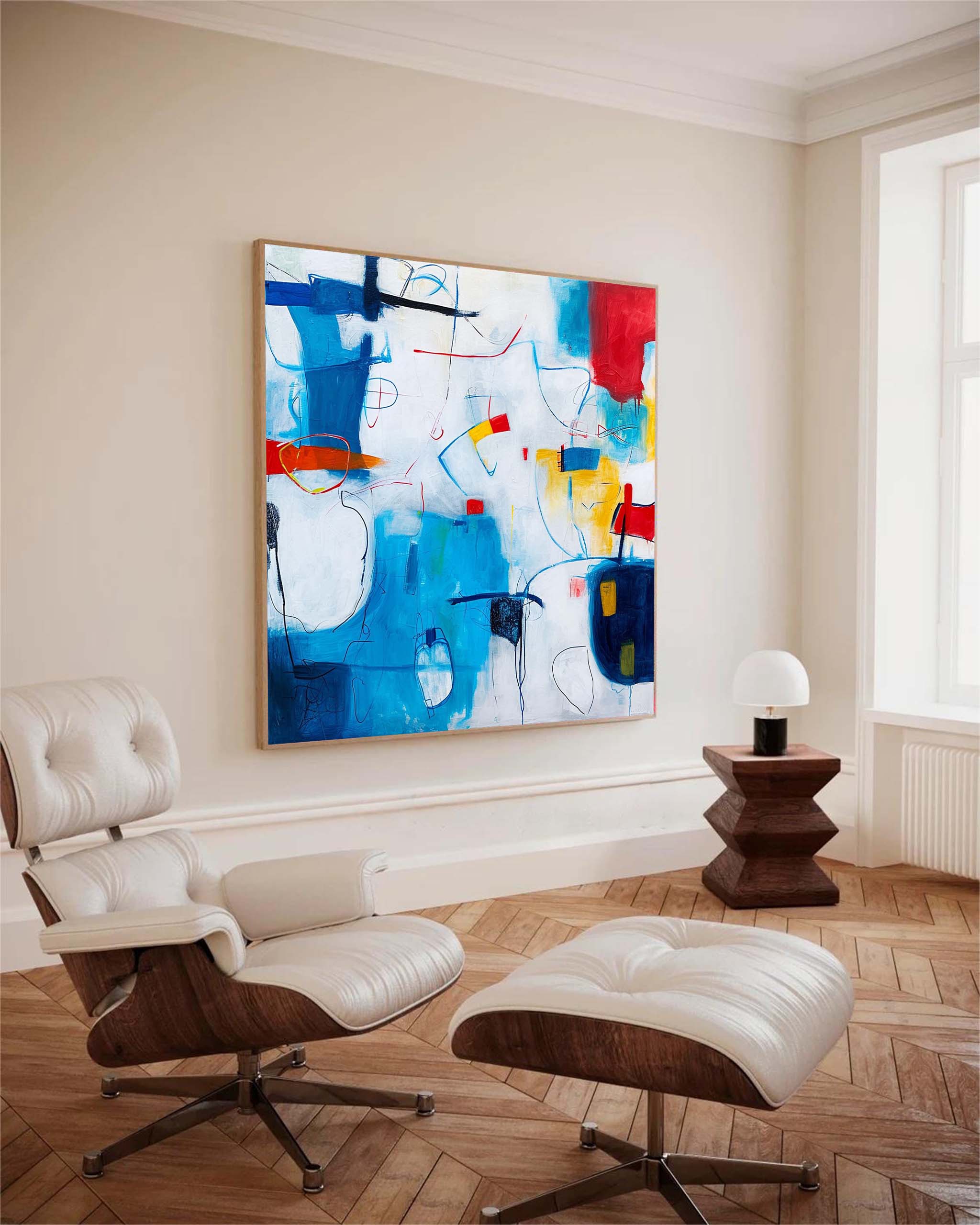 Wall Art Mix Media Abstract Whimsical