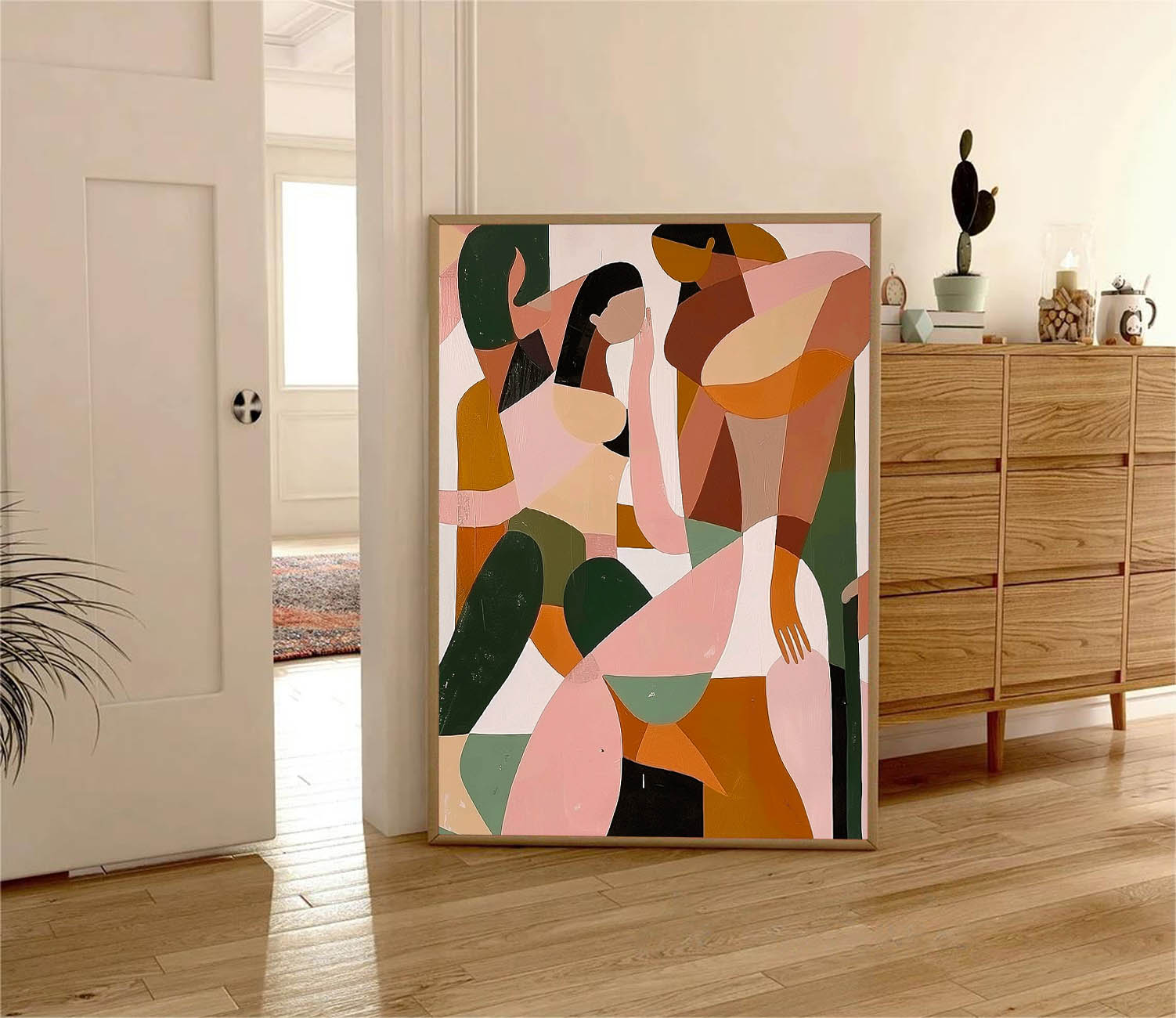 Abstract Human Figures Impasto Canvas Wall Art