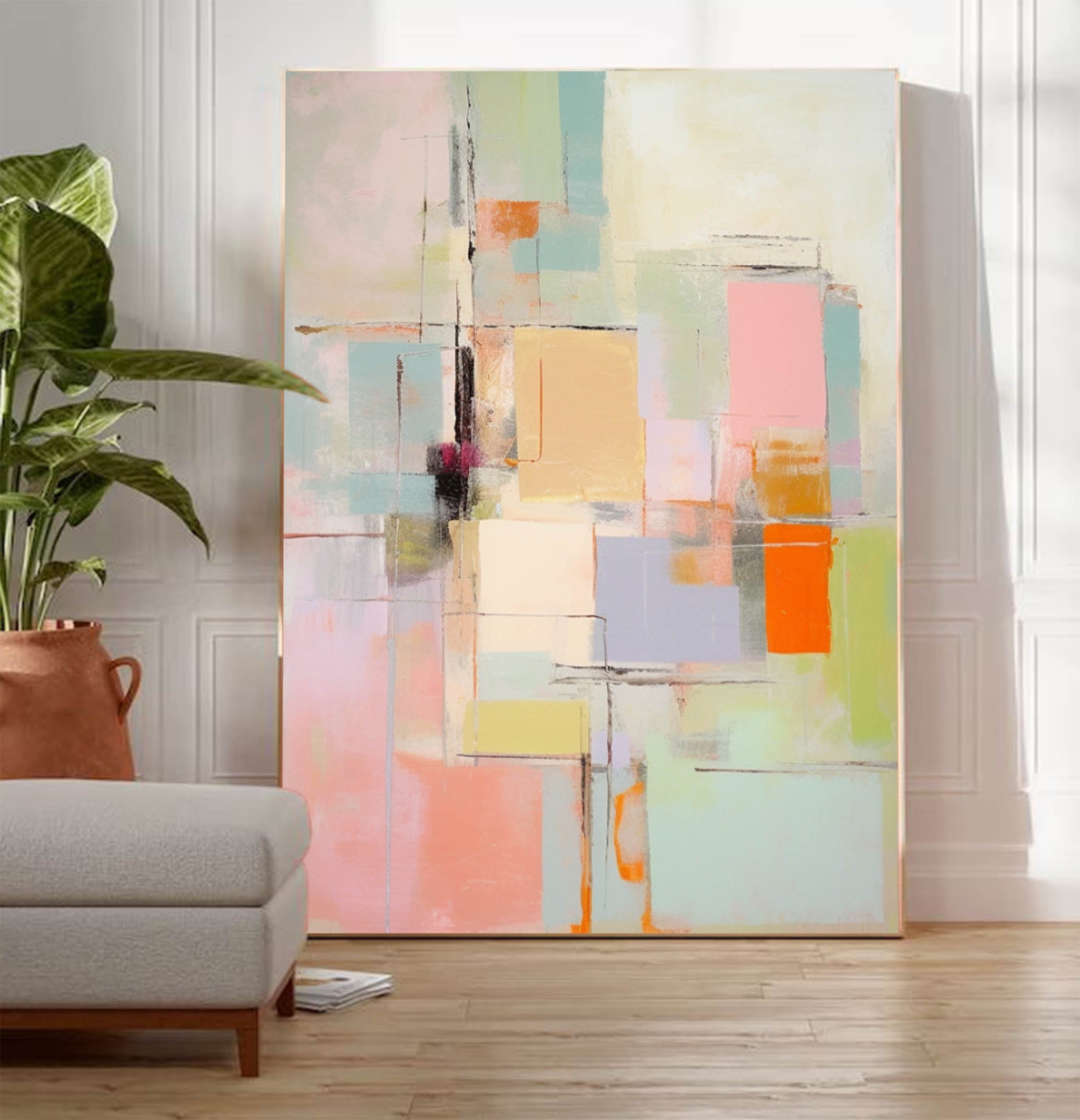 Wall Art Playful Abstract Elegant Pastel