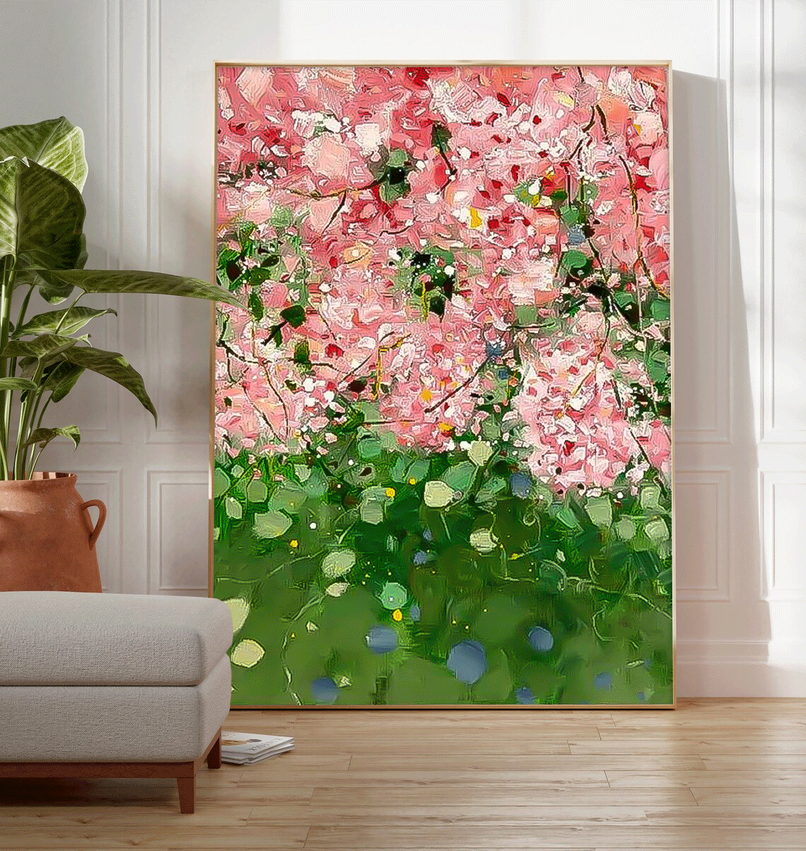 Wall Art Impasto Flower Modern Cheerful