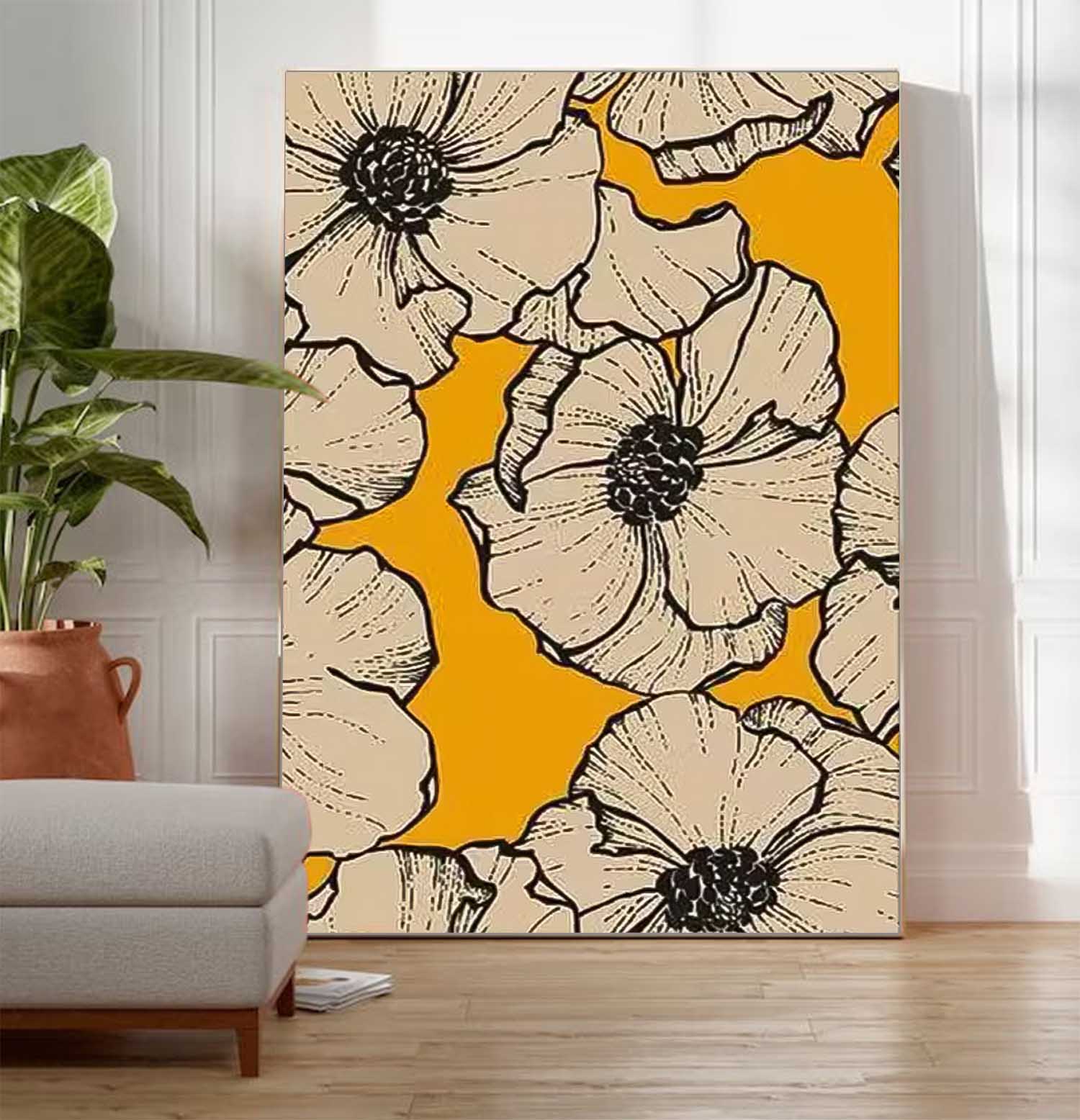 Wall Art Graphic Flower Bold Retro Artistic