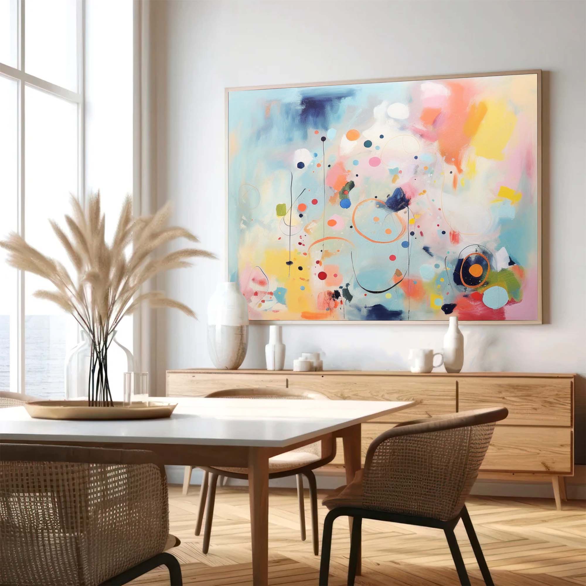 Vibrant Pastel Abstract Canvas Oil Painting