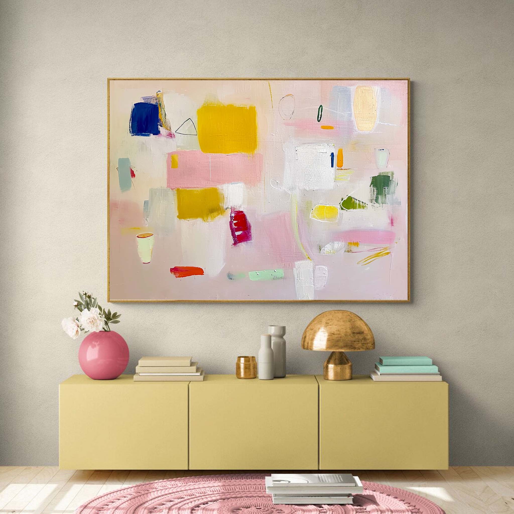 Wall Art Soft Pastel Abstract Impasto Serene