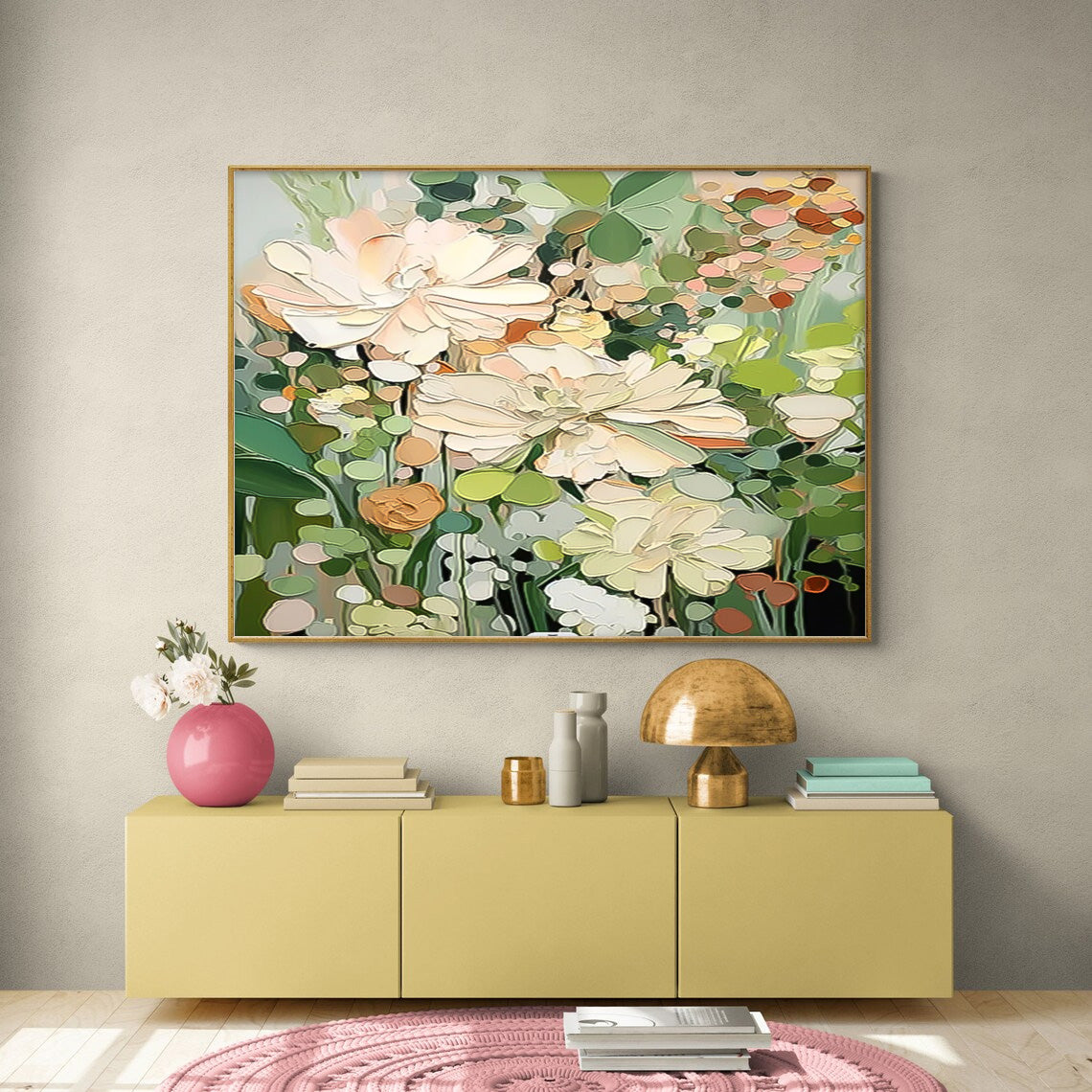 Wall Art Bouquet Design Minimalist Fresh