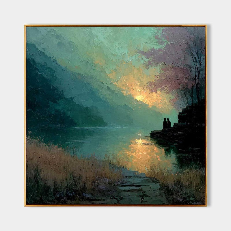 Wall Art Moon Lake Landscape Painting