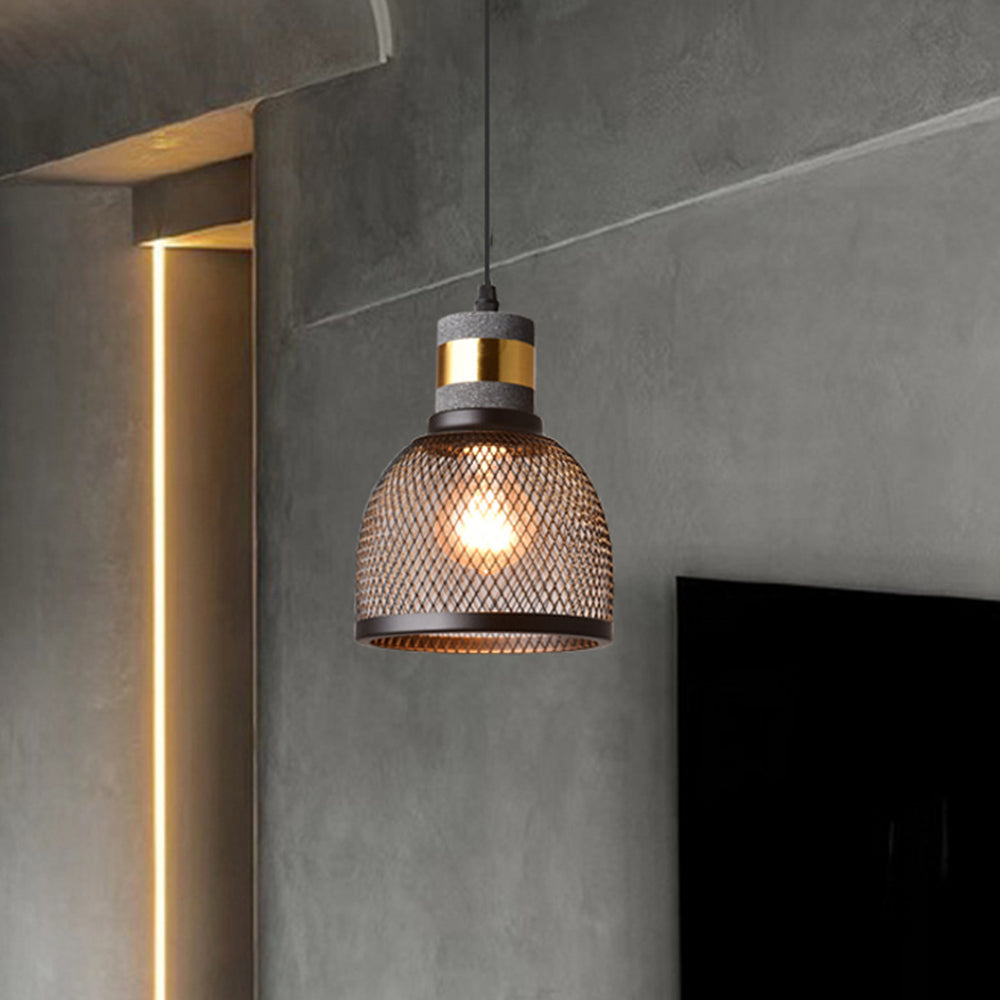 Xenith Industrial Cylindrical Pendant Light, Cement/Metal - Neutralighting