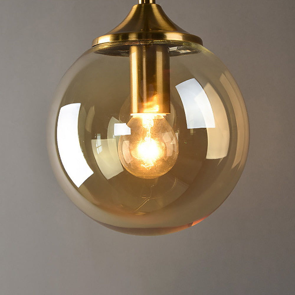 Valentina Modern Globe Metal/Glass Wall Lamp, Gray/Amber/Clear/White - Neutralighting