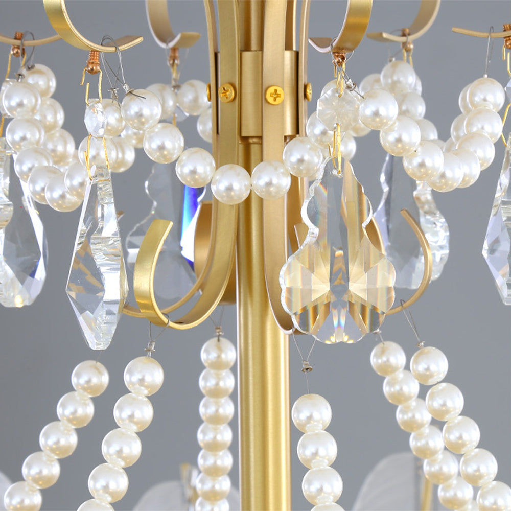 Kristy Elegant Pearl/Glass/Metal Chandelier, White - Neutralighting