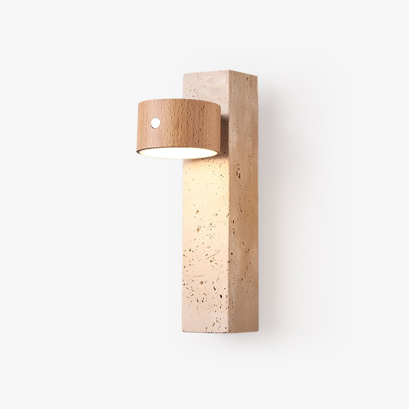 Zarinila Rectangular-Block Travertine Wall Light - Neutralighting
