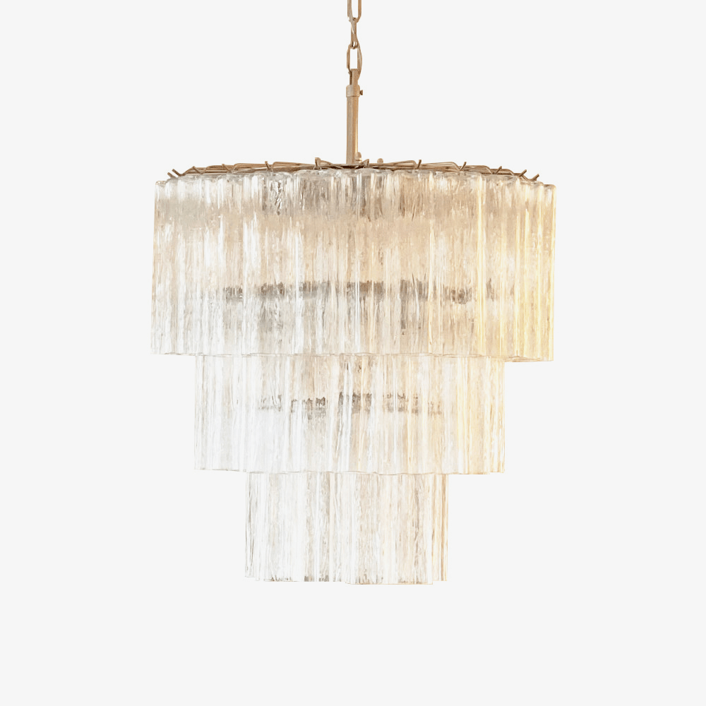 Aurora Chandelier Tiered Murano Glass Tube Waterfall Luxury
