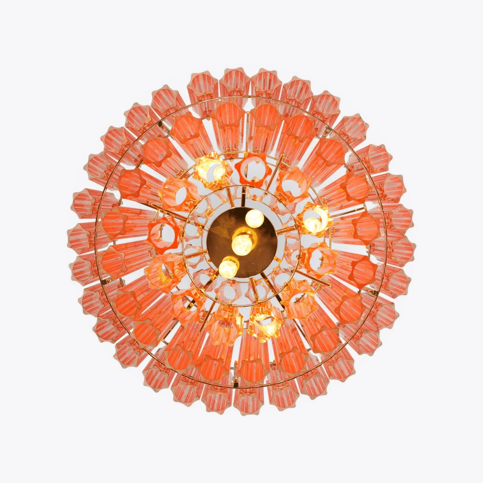 Aurora Chandelier Pink Glass Tube Layered Diamond - Neutralighting
