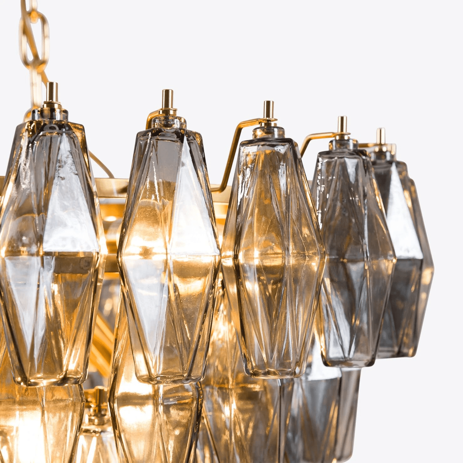 Aurora Chandelier Pink Faceted Glass Layered Vintage - Neutralighting