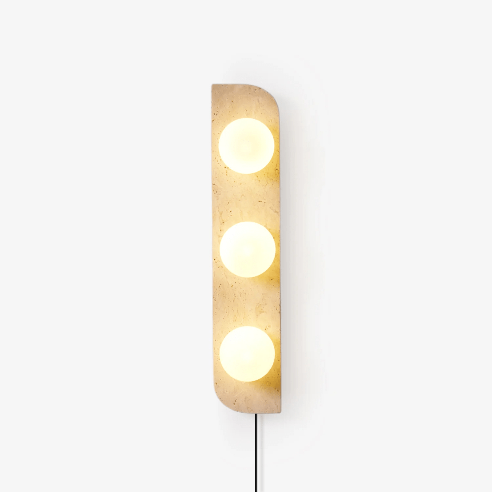 Zophaor Minimalist Travertine Plug-In Wall Light - Neutralighting