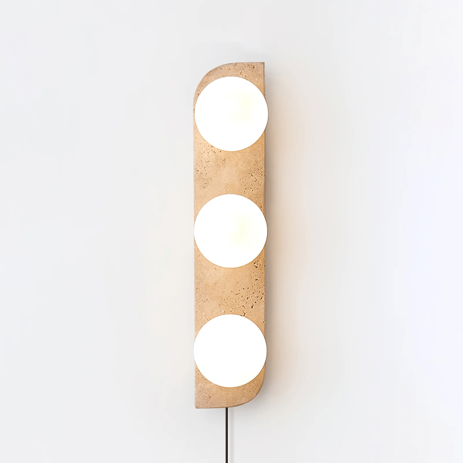 Zophaor Minimalist Travertine Plug-In Wall Light - Neutralighting