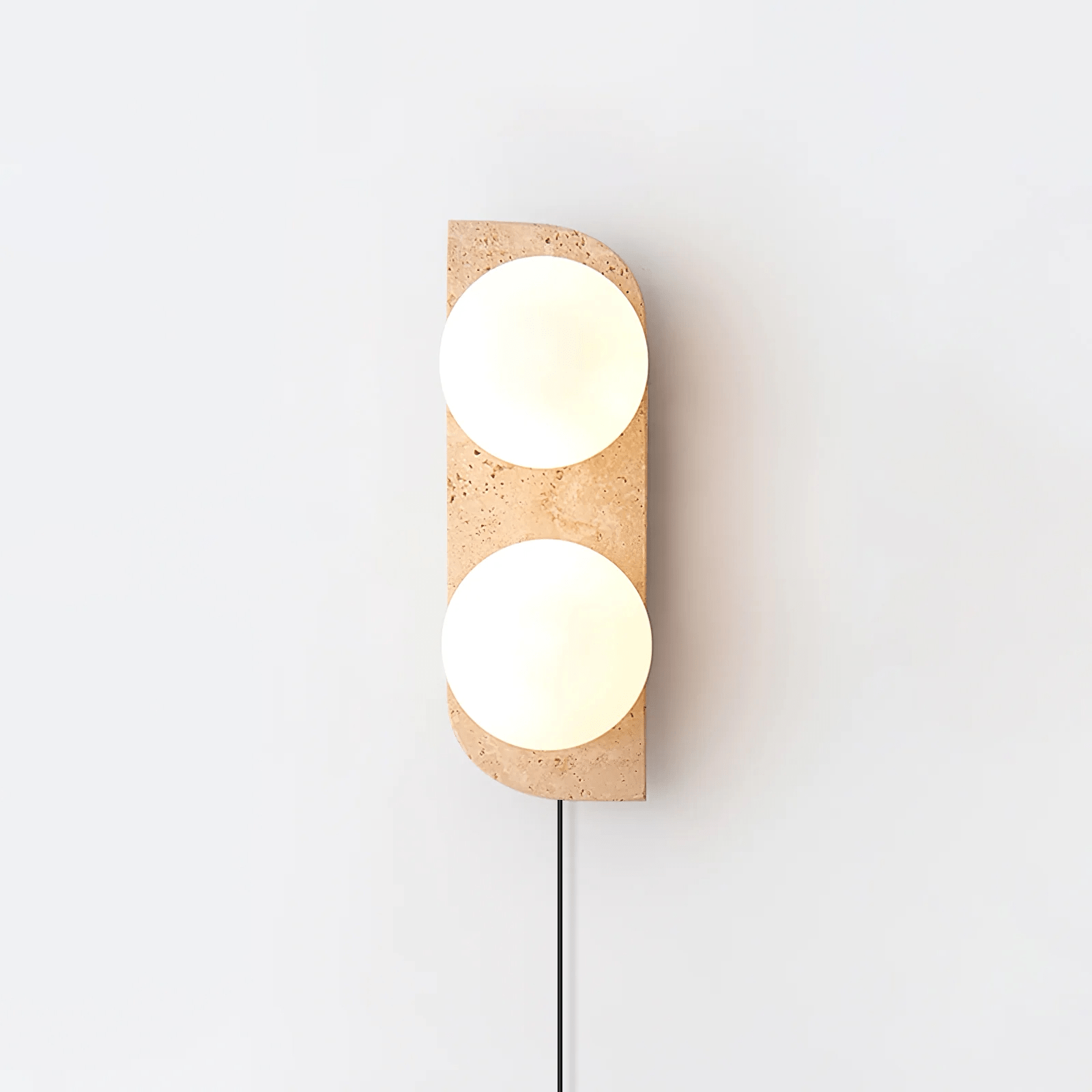 Zophaor Minimalist Travertine Plug-In Wall Light - Neutralighting