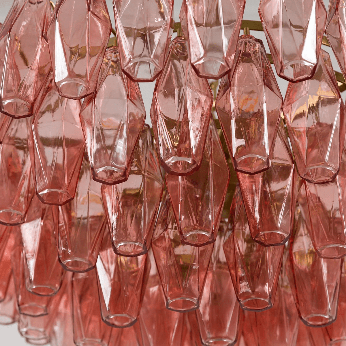 Aurora Chandelier Pink Polygon Glass Tiered Modern Artistic - Neutralighting