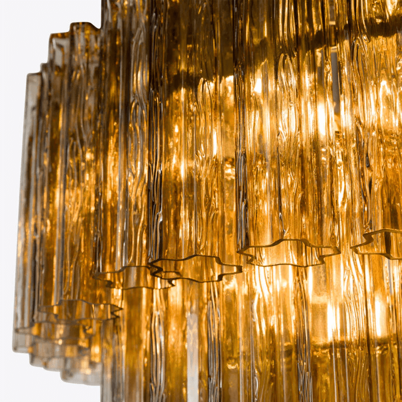 Aurora Chandelier Pink Prism Glass Layered Elegant - Neutralighting