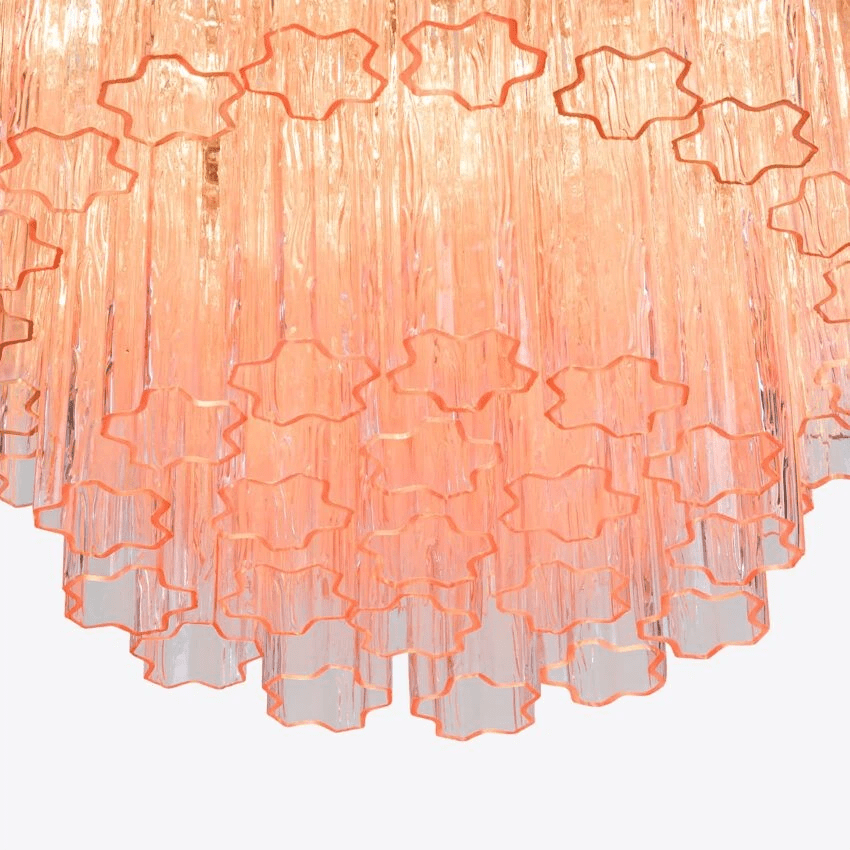 Aurora Chandelier Five Tier Fluted Glass Tube Mid Century - Neutralighting