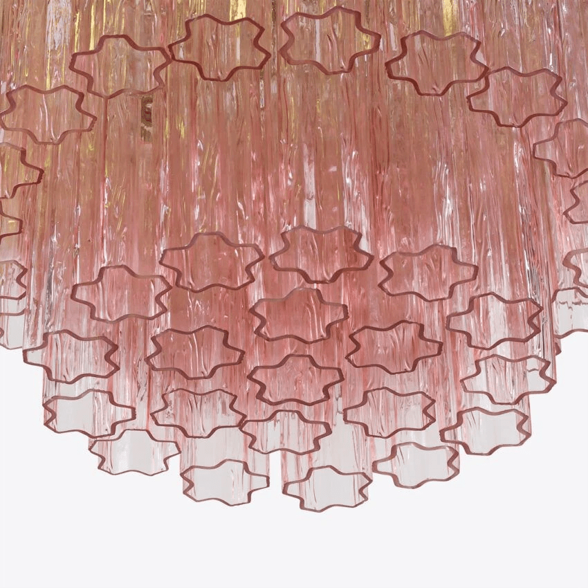 Aurora Chandelier Five Tier Fluted Glass Tube Mid Century - Neutralighting
