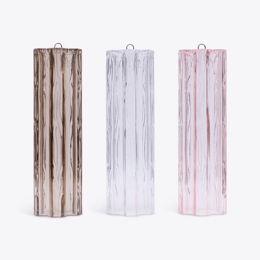 Aurora Chandelier Five Tier Fluted Glass Tube Mid Century - Neutralighting