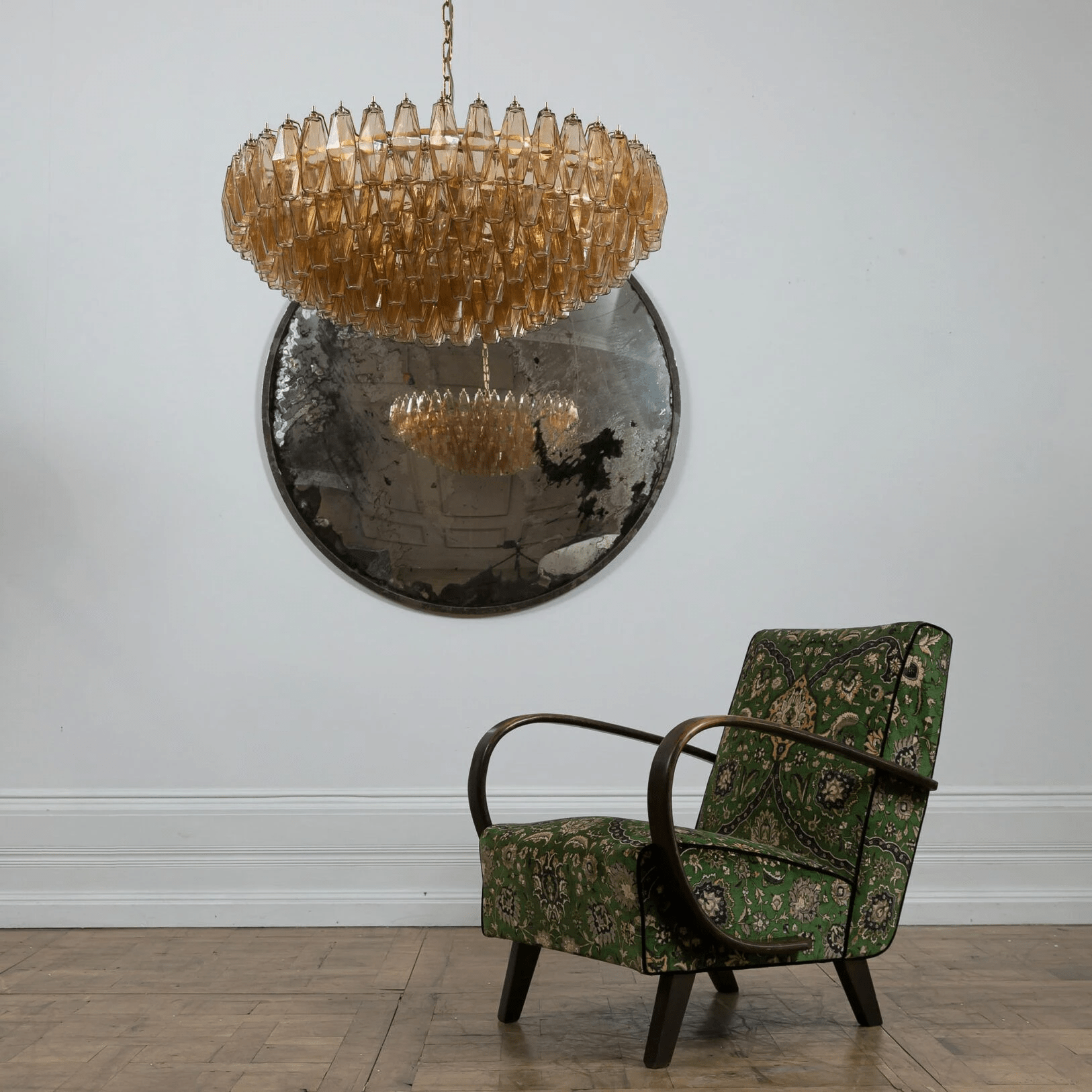 Aurora Chandelier Tiered Amber Glass Vintage - Neutralighting